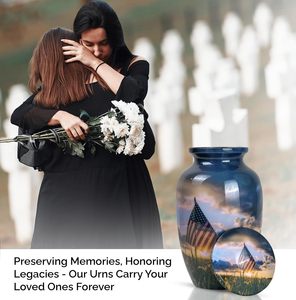 Urna de cremación con bandera americana, cenizas humanas para mujeres y hombres, urnas funerarias decorativas para adultos, hombres, mujeres, urna de tamaño personalizado - Product Image 2