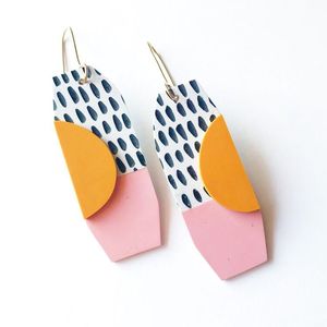 Meilleures Boucles d'Oreilles Créoles en Résine de Haute Qualité, Design Multicolore, Bijoux Tendance en Acrylique pour Femme, Cadeaux de Mariage à la Mode pour Femme - Product Image 2