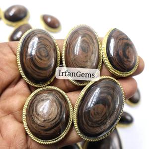Lote al por Mayor de Cristales de Obsidiana de Cobre 100% Naturales Hechos a Mano de Alta Calidad, Cabujones de Formas Mixtas, Dijes de Moda con Ranura - Product Image 1