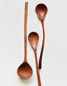 Cuchara de madera con mango largo, cucharas redondas estilo coreano para sopa, cocina, mezcla, agitación, utensilios de cocina - Product Image 2