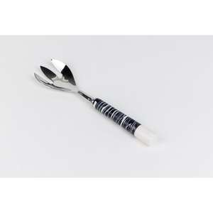 Ensemble de 2 cuillères et serveurs à salade en acier inoxydable, ensemble de couverts en marbre, artisanat, style unique, ensemble de service à salade, fournitures de restaurant - Product Image 3