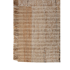 พรมขนสัตว์ทอแบนสีเบจและสีน้ำตาล รุ่น PDJW-127 สำหรับใช้ในบ้าน ลายปะติดปะต่อ - Product Image 4