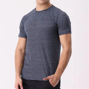 T-shirt de fitness à col rond et à manches courtes pour homme, tricoté de haute qualité, coupe régulière, style formel, couleurs variées, anti-rides, respirant - Product Image 2