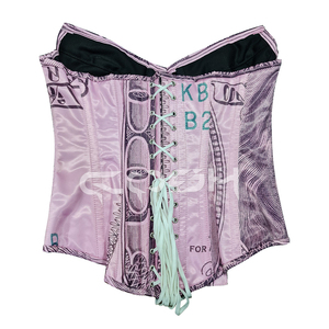 Corset Top Femme Style Vintage Y2K Imprimé Argent Rose Sexy Harajuku Billet de Cent Dollars Sublimé Corseterie pour Tenue de Mode - Product Image 3