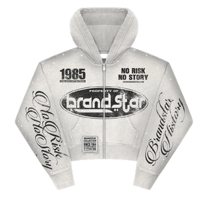 ชุดวอร์มผู้ชายสไตล์วินเทจประดับเพชรเทียม ผ้าเฟรนช์เทอร์รี่ ทรงครอป ล้างสีแบบแอซิดวอช ซิปแต่งขาดๆ สำหรับฤดูหนาว - Product Image 2