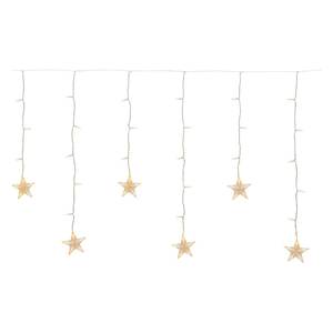 Cortina de Luces Navideñas Transparentes con 90 Estrellas LED Blanco Cálido, 8 Juegos de Luces, IP44, 78123 por Lote, 2+4m - Product Image 1