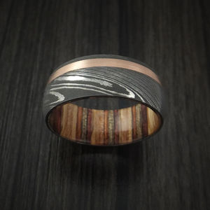 Anillo de Hombre de Acero de Damasco Forjado a Mano, Anillo de Boda Ancho con Patrón de Grano de Madera en Capas, Joyería Artesanal al por Mayor - Product Image 3