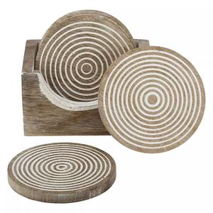 Sous-verre à thé en bois naturel fabriqué à la main de qualité supérieure pour le bureau de l'hôtel Logo de taille personnalisée d'Inde-pour les articles de cadeau - Product Image 6