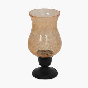 Portavelas DE HURACANES negro de Metal decorativo de mesa con vidrio de Color dorado para decoraciones de iluminación interior - Product Image 1
