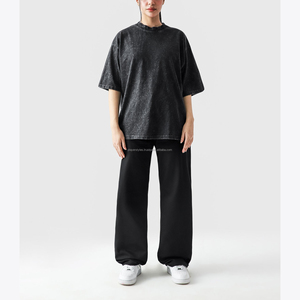 T-shirt personnalisé à épaules tombantes en coton respirant et durable, coupe oversize, effet délavé, style streetwear, fournisseur en gros OEM et marque privée - Product Image 4