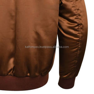 Blouson Bomber Homme Marron en Satin Écologique Fait Main, Fermeture Éclair, Décontracté, Multi-Poches, Style Streetwear – Vente Chaude pour Commandes en Gros - Product Image 6