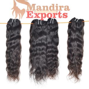 Vente en gros 100% Remy naturel Temple indien faisceaux génie trame aucun traitement chimique couleur noire ondulés Extensions de cheveux humains - Product Image 4