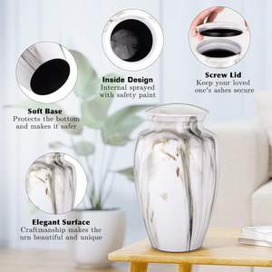 Urnas para cenizas urna de cremación conmemorativa urnas de aluminio para cenizas humanas recuerdo decorativo femenino adulto suministros al por mayor - Product Image 5