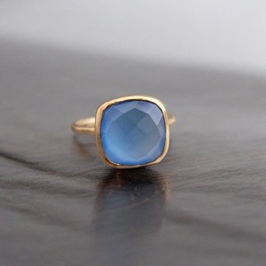 แหวนเงินสเตอร์ลิง925หินควอตซ์ที่สวยงามทำด้วยมือด้วยการชุบทองและการตั้งค่าฝา - Product Image 4