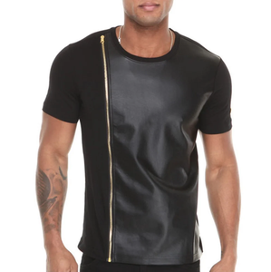 Camiseta de Lona Personalizada para Hombre, Cuello Redondo, Color Personalizado, Ecológica, de Cuero, Transpirable, Manga Corta, Servicios OEM al por Mayor - Product Image 3