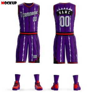 Uniforme d'équipe de basket-ball personnalisé en gros pour hommes |   Ensemble de maillots de basket-ball sublimés réversibles, vêtements d'entraînement pour adultes - Product Image 2