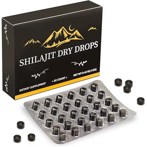 Himalayan Shilajit Dry Drops 60 tabletas con ácido fúlvico y más de 85 minerales traza para un mejor metabolismo energético y apoyo inmunológico - Product Image 1