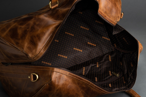 Handcrafted Vintage Brown Genuine <b>Leather</b> Duffel <b>Bag</b> for <b>Men</b> Crazy Horse <b>Leather</b> Travel <b>Bag</b> Shoe Compartment Casual <b>Overnight</b> - Product Image 6
