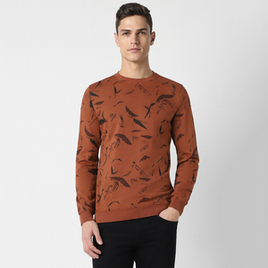 Sweat-shirts à manches longues imprimés thermiques personnalisés 100% coton Service OEM Vente en gros Sweat-shirts respirants à col rond pour hommes - Product Image 1