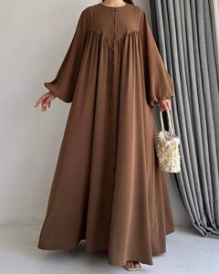 <span class=keywords><strong>Vestidos</strong></span> modestos para <span class=keywords><strong>mujer</strong></span> Arabia Saudita túnica larga botón Islam <span class=keywords><strong>vestidos</strong></span> Ramadán Marruecos Dubai Eid musulmán Abayas Kaftan - Product Image 6