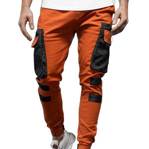 Men's Casual Streetwear Pencil <b>Cargo</b> <b>Pants</b> Lightweight <b>Jogging</b> Sweatpants Elastic Mid Waist Ankle Patchwork Available Various - Product Image 1