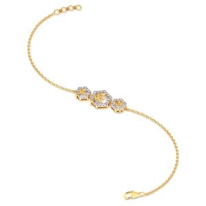 14Kt <b>Gold</b> <b>Bracelet</b> with Lab Grown Diamonds Genuine Grown Diamond <b>Bracelet</b> Woman's Gift <b>Bracelet</b> Solid <b>14k</b> Yellow <b>Gold</b> - Product Image 4