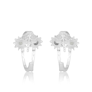 Unique Design 925 Sterling Silver Natural Rainbow Moon Stone And Cubic Zircon Gemstone <b>Earrings</b> For Occasions Jewelry Supplier - Product Image 2