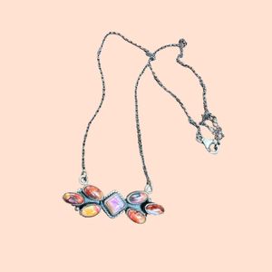 Collar bohemio hecho a mano de plata de ley rosa con forma de media luna para mujer, ropa festiva de boda a precio mayorista - Product Image 3
