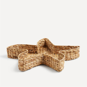 ถาดเสิร์ฟผักตบชวาธรรมชาติรูปดาวที่เป็นเอกลักษณ์เป็นมิตรต่อสิ่งแวดล้อมสำหรับตกแต่งบ้านและปาร์ตี้และโต๊ะกาแฟชา - Product Image 2