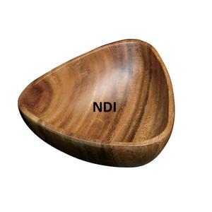 Cuenco para servir de almacenamiento de ensalada de frutas de alta tendencia, contenedor de comida duradero redondeado decorativo, cuenco de madera de Acacia, superventas - Product Image 3