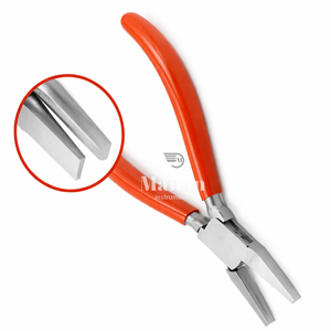 MANAN INSTRUMENTS Pince à bijoux à bec plat de haute qualité 5 pouces (127 mm) en acier inoxydable à mâchoires lisses, poignée en PVC, taille personnalisable - Product Image 6
