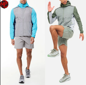 ชุดวอร์มผ้าไนลอนสำหรับผู้ชายชุดวอร์มกางเกงขาสั้นกันลมสำหรับเล่นกีฬาตามสั่งแนวสตรีทน้ำหนักเบา - Product Image 4