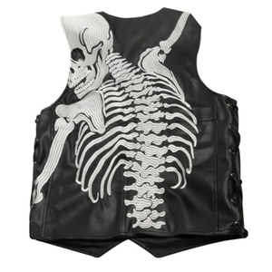 Chaleco de Cuero Genuino sin Mangas con Cuello en V para Hombre, Bolsillos, Cierre de Cremallera, Ajuste Entallado, Resistente al Viento, Impermeable, Reversible y Transpirable para Invierno - Product Image 2