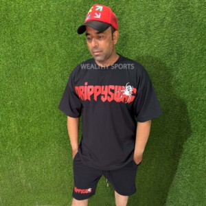 Ensemble de survêtement d'été imprimé pour homme, 100 % coton, t-shirt et short, personnalisable avec logo, grandes tailles, respirant, style urbain, vente en gros - Product Image 1