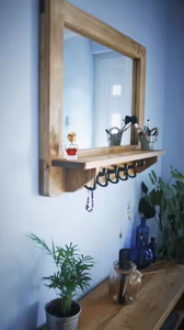 MODERN CUSTOM SHAPED WALL <b>MIRROR</b> COSMETOLGAY DECORATION <b>Mirror</b> with <b>Wood</b> <b>Framed</b> <b>Mirror</b> by Azora Industries - Product Image 4