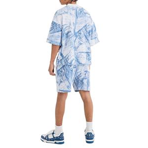 Conjunto de Dos Piezas Personalizado por Sublimación, Estilo Urbano de Verano, Hombros Caídos, Tallas Grandes para Hombre, Diseño Personalizado - Product Image 5