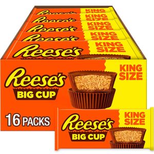 REESE'S Big Cup, Bombones de Chocolate con Leche y Mantequilla de Maní, Tamaño King Size, Paquete de 2.8 oz (16 Unidades) - Product Image 1