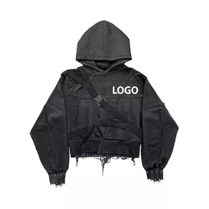 Nueva llegada Sudaderas con capucha desgastadas para hombre Secado rápido y cómodo High Street Style Factory Outlet Fleece Fabric Washed Technics - Product Image 1