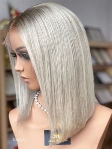 Peluca larga recta rubia ceniza 5,0 nudos individuales banda ajustable transparente para encaje frontal en cualquier lugar salón de despedida cabello humano - Product Image 3