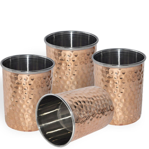 Verre à vin et à bière en cuivre de qualité supérieure, fait main, design unique avec finition martelée argentée, meilleur fini en cuivre, prix abordable - Product Image 3