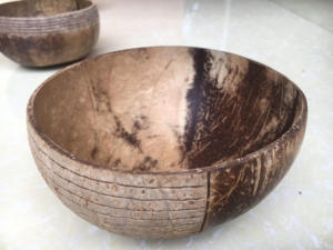 ชามกะลามะพร้าวธรรมชาติเป็นมิตรต่อสิ่งแวดล้อมชามสลัดผลไม้มะพร้าวเคลือบแลคเกอร์ hatai - Product Image 4