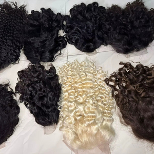 Cabello indio a granel y doble trama texturas de cabello natural liso, ondulado y rizado crudo sin procesar cabello humano a granel para trenzar trama - Product Image 2