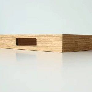 Plateau en bois durable et poli, écologique, avec poignée annulaire ronde, forme personnalisée, pour fêtes, bars, restaurants, hôtels, jardins, boissons - Product Image 1