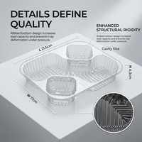 Barquette jetable personnalisée en plastique pour frites, 4 compartiments, qualité alimentaire, pour emporter, collation, poulet frit