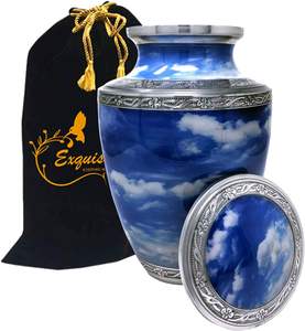 Nube pintoresca urna de cremación adulto único hecho a mano urna funeraria para cenizas humanas buena calidad Metal tamaño personalizado urna - Product Image 4