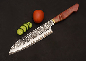 MORTAL SAGA-Cuchillo de chef hecho a mano de 13 pulgadas, hoja de acero damasco, mango de resina epoxi, 440 C, 3 años de garantía, supervivencia para acampar, incluye - Product Image 3