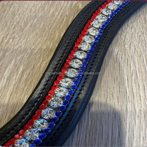 Bande de front de cheval équestre en cuir la plus vendue avec un fabricant de gros de cristal de marque multicolore - Product Image 6