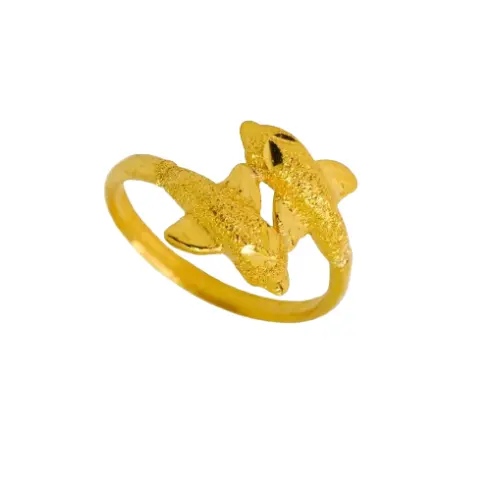 100% Thai Design Accessories Shape Half-Salung Ring Assorted Patterns 96.5% Pure Gold Assorted Sizes Made in Thailand