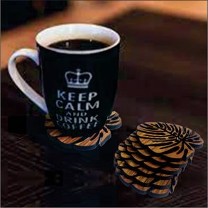 6-Piece Non-Slip <b>Wooden</b> Coasters <b>Set</b> Heat Insulation Pad Drinks <b>Tea</b> Cups Coffee Mugs Wood Tabletop Coaster Holder Heat Resistant - Product Image 5