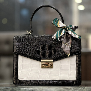 Marca Luxali, bolso de mano de piel de cocodrilo de alta calidad, bolso de moda para mujer, botón de sillín, OEM/ODM, tamaño 26X19X9 cm, venta al por mayor - Product Image 1